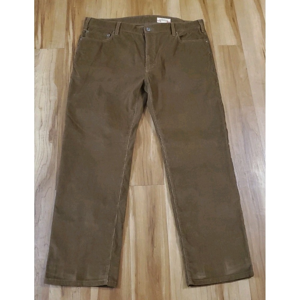 ORVIS Corduroy Pants Mens 42x30 Brown Classic Fit Cotton Stretch Casual Pants